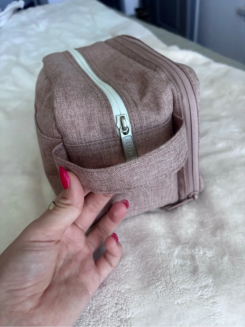 Herschel Dusty Rose Canvas Travel Pouch